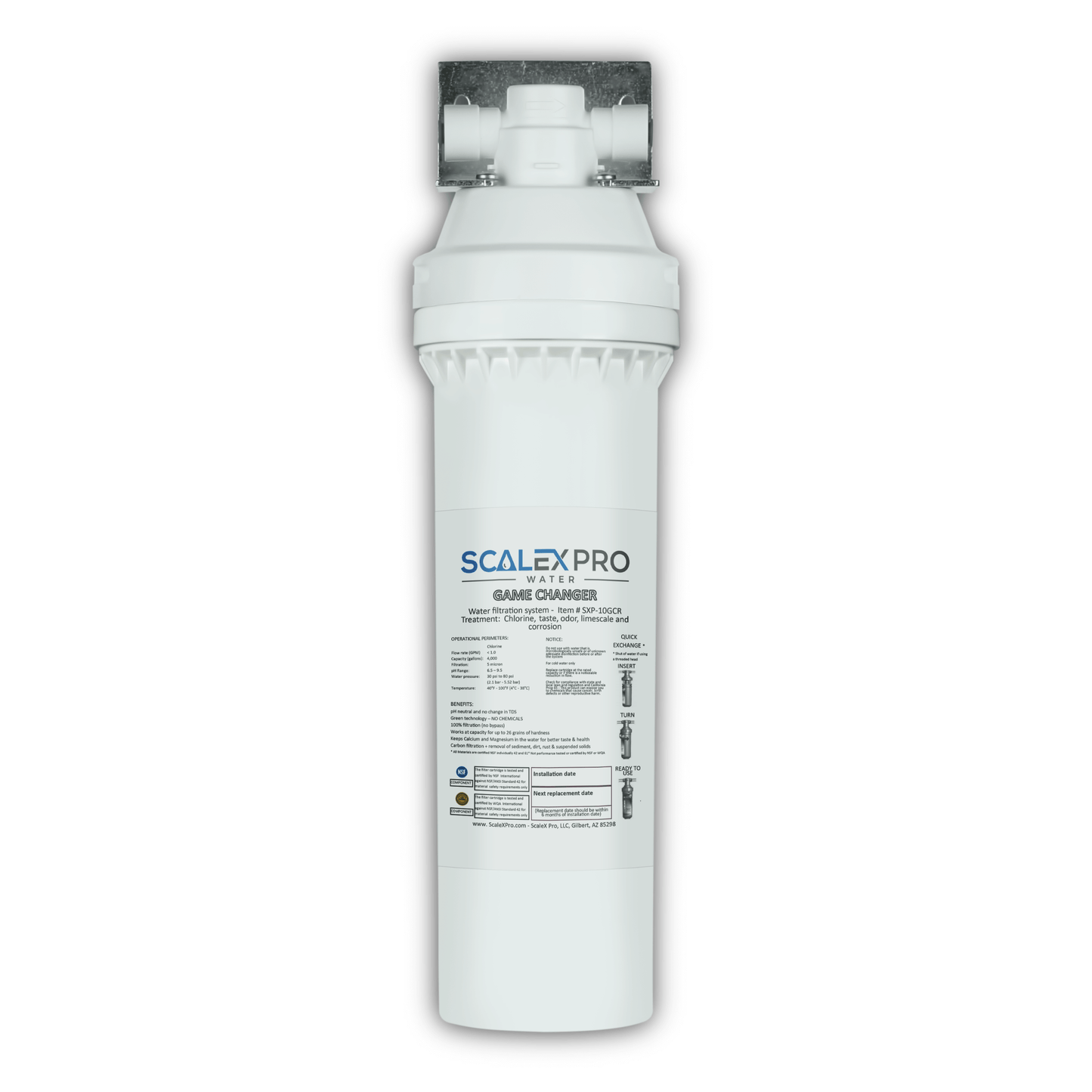 Game Changer - 10in Quick Change Water Filter and 3/8in Auto Shut Off Head Combo Kit