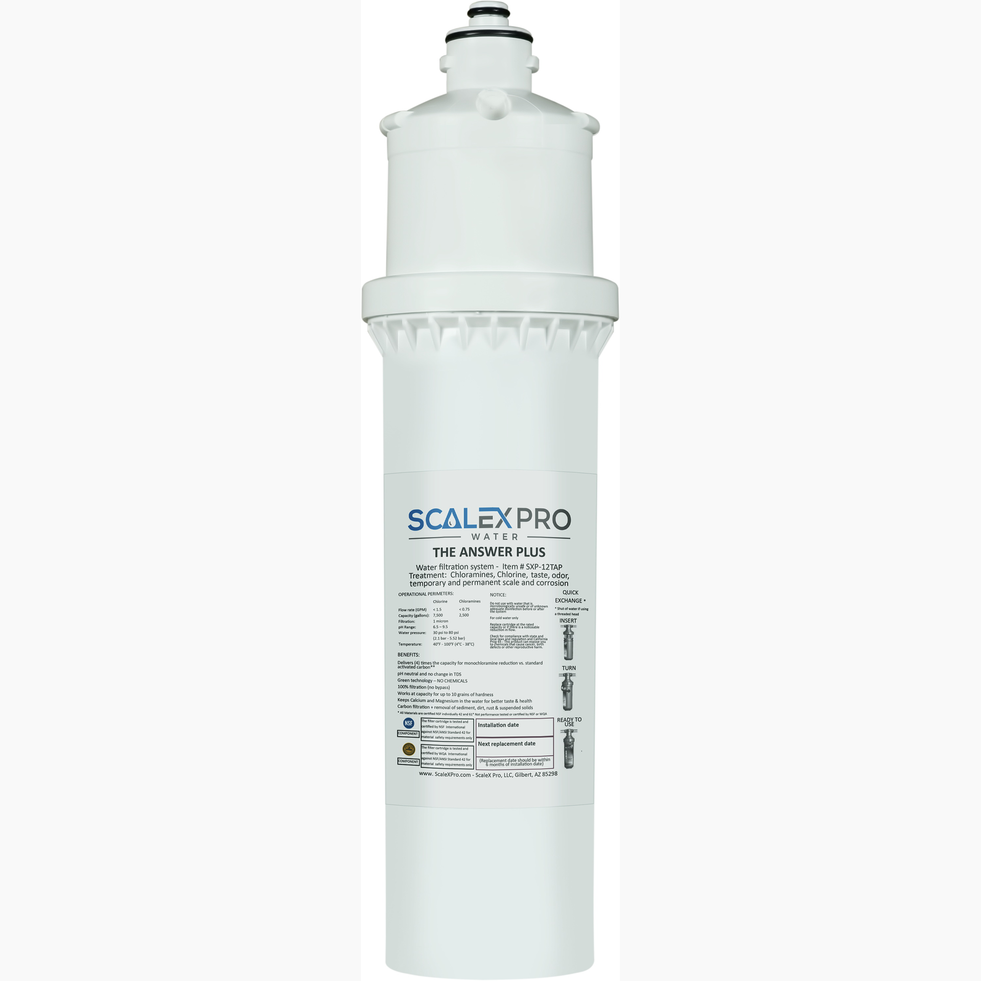 The Answer Plus - 12in Quick Change Water Filter – ScaleX Pro